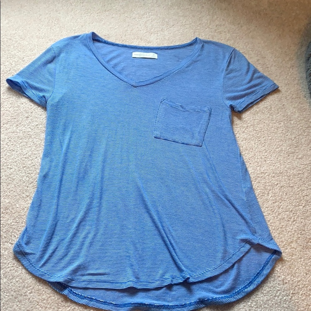Abercrombie and Fitch Blue and White Stripped Top
